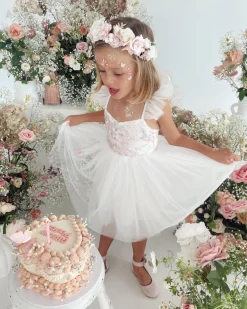 Starfish White Sparkle Sequin Girls Party Dress