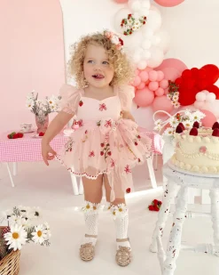 Strawberry Fields Pink Baby Girl Romper