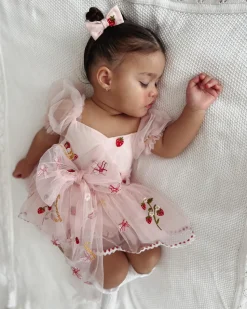 Strawberry Fields Pink Baby Girl Romper