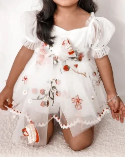 Strawberry Fields White Baby Girl Romper