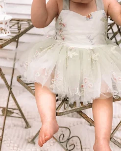 Sugar Plum Forest Green Baby Girl Romper