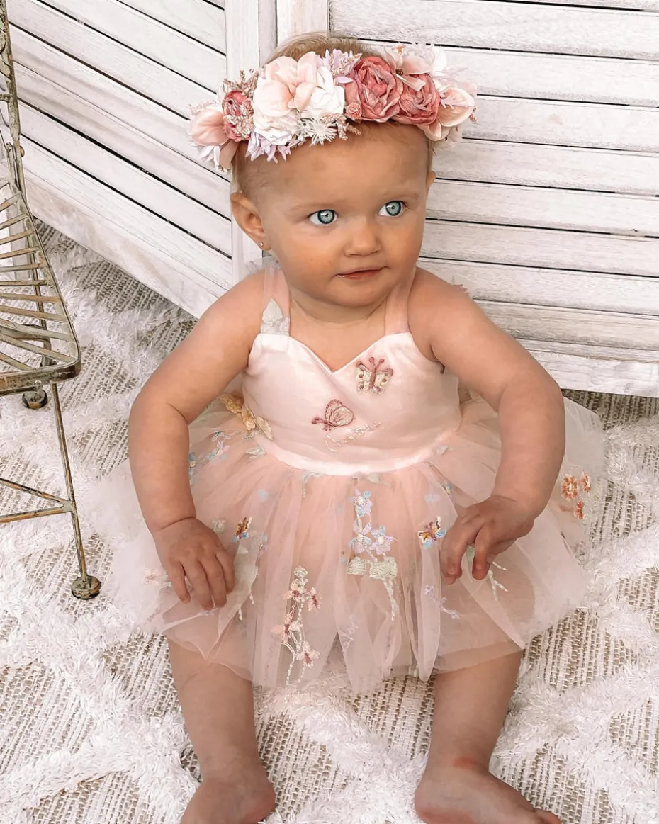Sugar Plum Heavenly Pink Baby Girl Romper