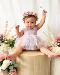 Sugar Plum Lavender Baby Girl Romper