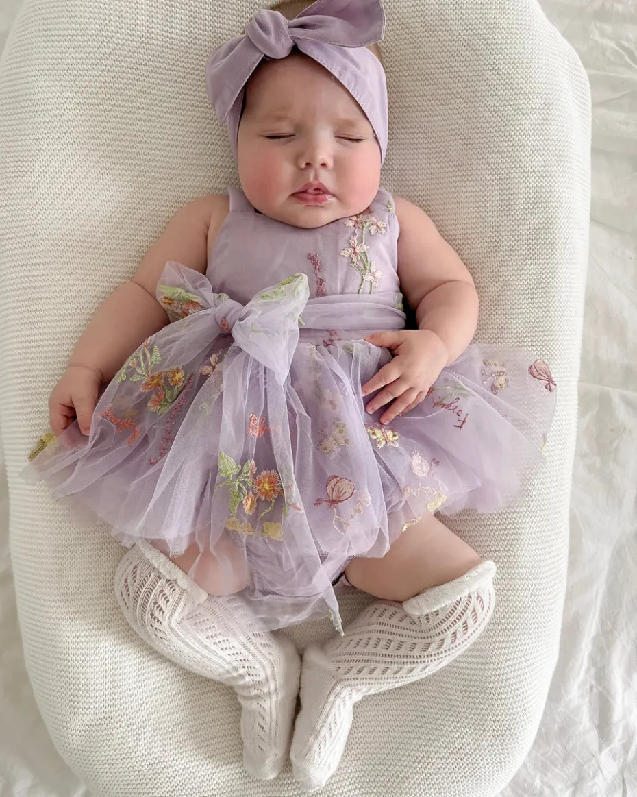 Sugar Plum Lavender Baby Girl Romper