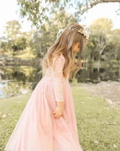 Swan Dusty Rose Flower Girl Dress