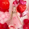 Sweetheart Pink Heart Girls Party Dress