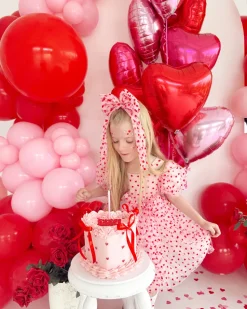Sweetheart Pink Heart Girls Party Dress