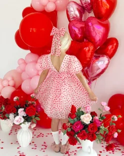 Sweetheart Pink Heart Girls Party Dress