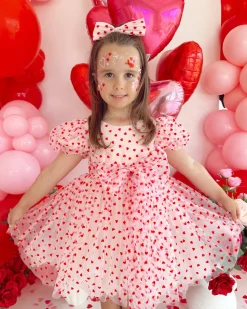 Sweetheart Pink Heart Girls Party Dress
