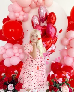 Sweetheart Pink Heart Girls Party Dress