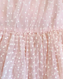 Swiss Dot Bloom Pink Rose Baby Girl Romper Romper