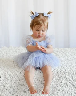 Swiss Dot Periwinkle Baby Girl Tulle Hair Accessories