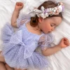 Swiss Dot Periwinkle Flower Fairy Baby Girl Romper