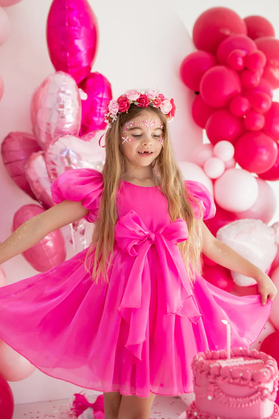 Tabitha Fuchsia Pink Girls Party Dress