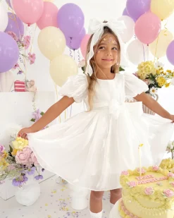 Tabitha White Girls Party Dress