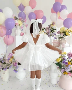 Tabitha White Girls Party Dress