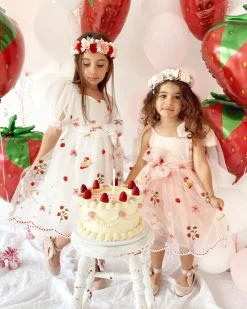 Tea Party Girls Party Dress - Pink