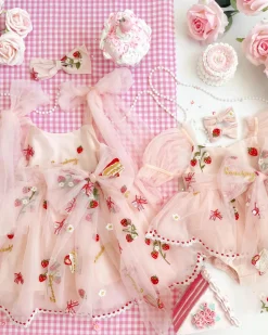Tea Party Girls Party Dress - Pink