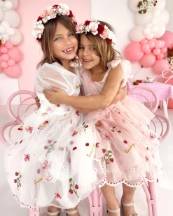Tea Party Girls Party Dress - White