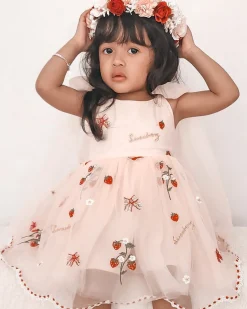 Tea Party Girls Party Dress - Pink