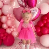 Theodora Fuchsia Pink Sequin Baby Girl Romper