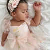 Thumbelina Pink Floral Stretch Baby Girl Flower Crown