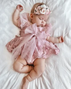 Thumbelina Pink Floral Stretch Baby Girl Flower Crown