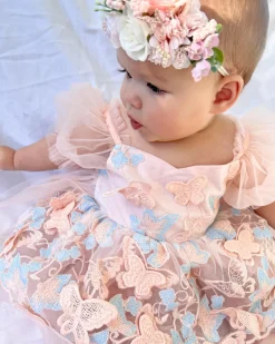 Thumbelina Pink Floral Stretch Baby Girl Flower Crown