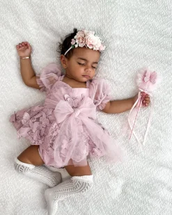 Thumbelina Pink Floral Stretch Baby Girl Flower Crown