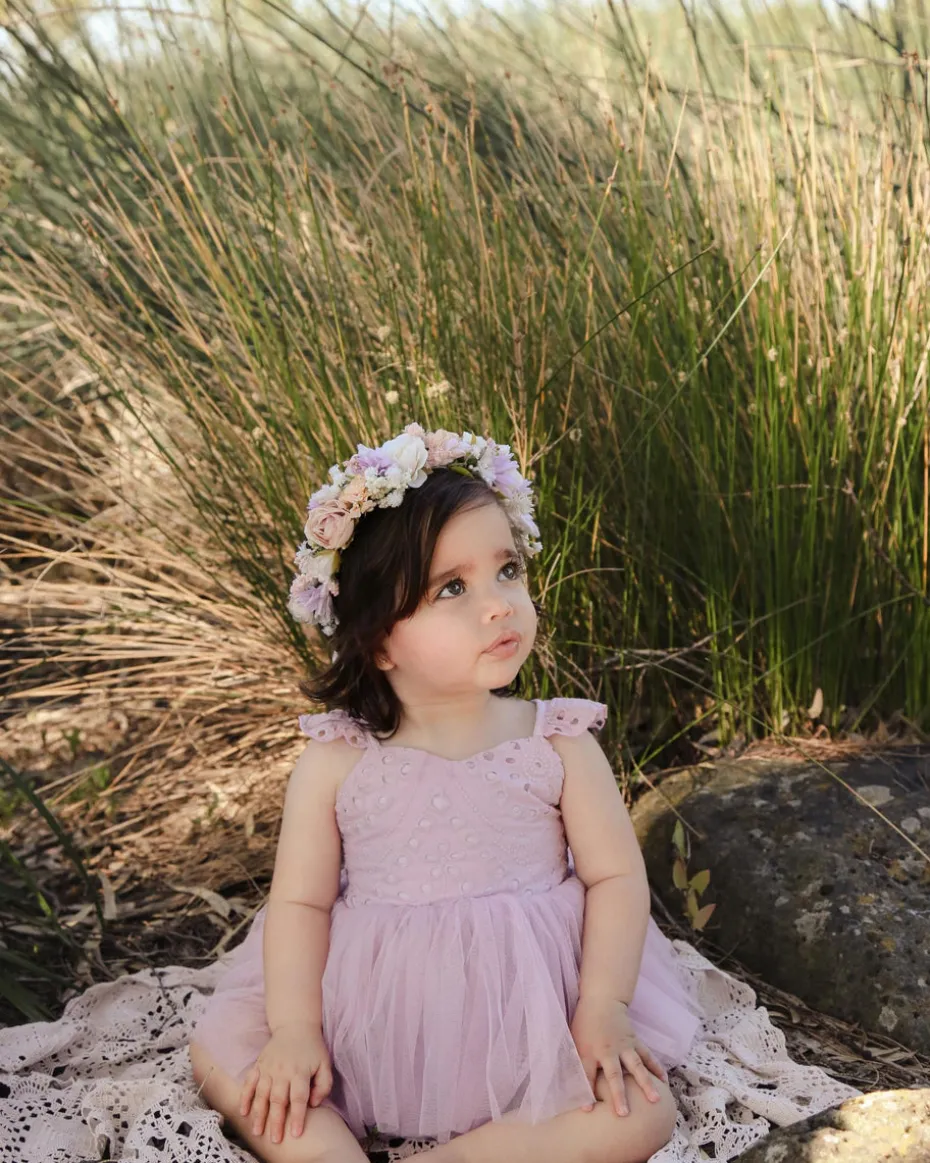 Trixie Belle Lilac Tutu Baby Girl Romper