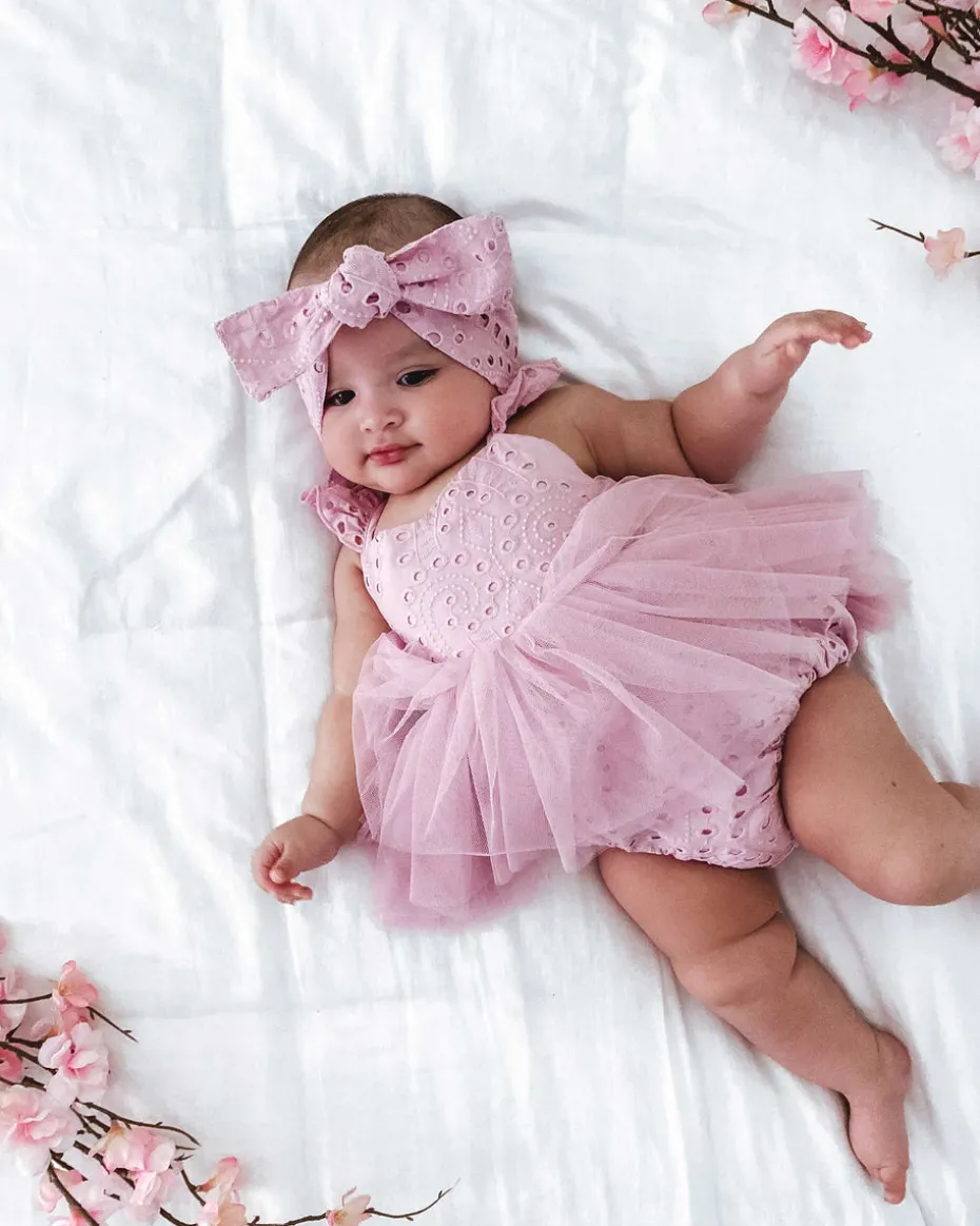 Trixie Belle Lilac Tutu Baby Girl Romper