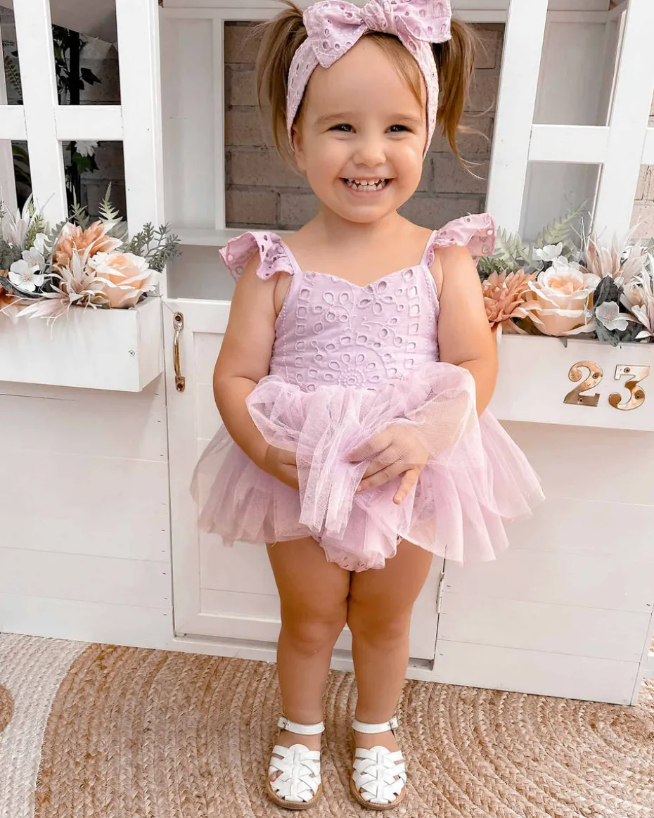 Trixie Belle Lilac Tutu Baby Girl Romper