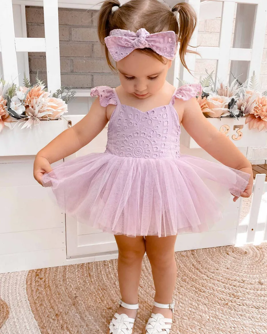 Trixie Belle Lilac Tutu Baby Girl Romper