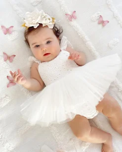 Trixie Belle White Tutu Baby Girl Romper