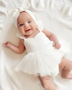 Trixie Belle White Tutu Baby Girl Romper