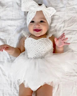 Trixie Belle White Tutu Baby Girl Romper