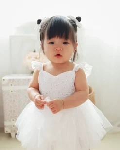 Trixie Belle White Tutu Baby Girl Romper