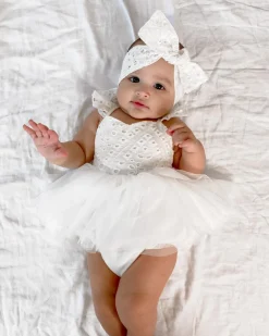 Trixie Belle White Tutu Baby Girl Romper