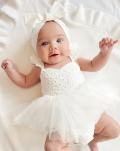 Trixie Belle White Tutu Baby Girl Romper