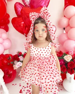 Valentina White Heart Baby Girl Romper