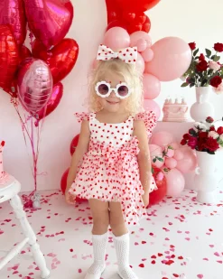 Valentina White Heart Baby Girl Tulle Hair Accessories