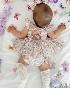 Violet Floral Baby Girl Floral Romper