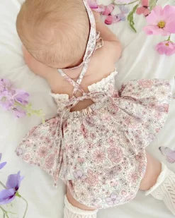 Violet Floral Baby Girl Floral Romper