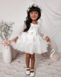 White Aurora Girls Party Dress