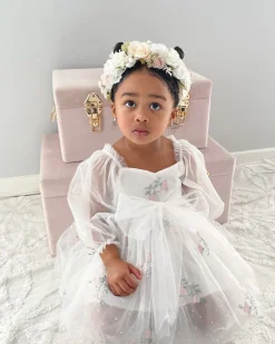 White Aurora Girls Party Dress