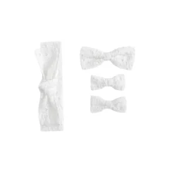 White Broderie Anglaise Baby Girl Hair Accessories