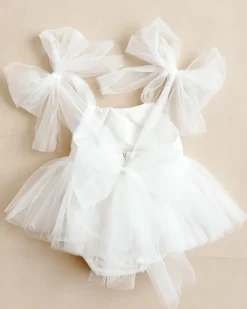 White English Rose Baby Girl Romper