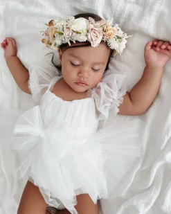 White Flower Fairy Baby Girl Romper
