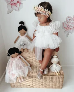 White Flower Fairy Baby Girl Romper