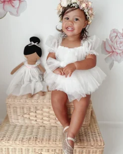 White Flower Fairy Baby Girl Romper